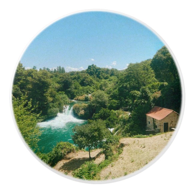Krka Wasserfälle - Krka Nationalpark - Kroatien Keramikknauf (Vorderseite)