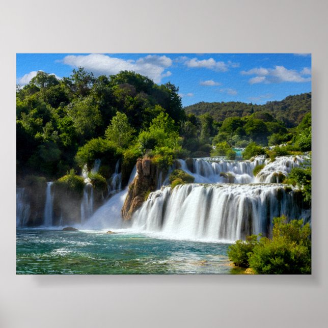 Krka waterfall in Croatia Poster (Vorne)