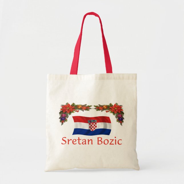Kroate Sretan Bozic (frohe Weihnachten) Tragetasche (Vorne)