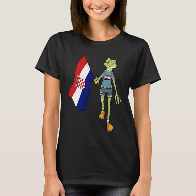 Kroaten Fan Frog T-Shirt (Vorderseite)