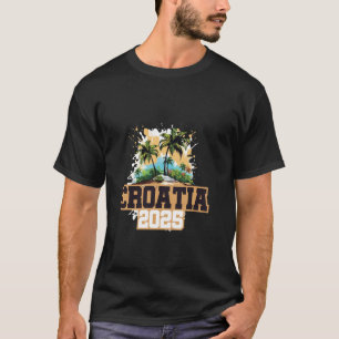 Kroatien 2025 Farbige Urlaubsnotiz T-Shirt