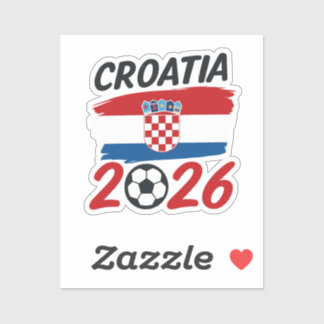 Kroatien 2026 Fußballfan-Design Flaggenfarben Aufkleber