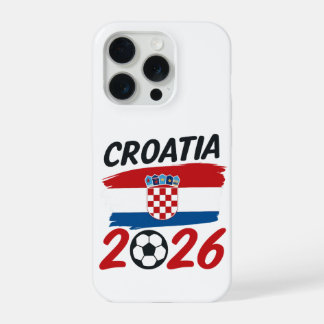 Kroatien 2026 Fußballfan-Design Flaggenfarben iPhone 15 Pro Hülle