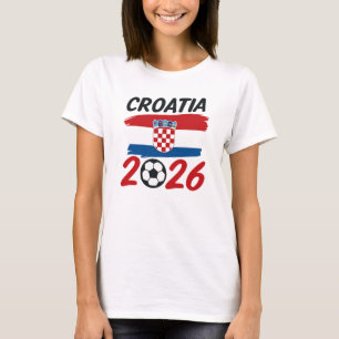 Kroatien 2026 Fußballfan-Design Flaggenfarben T-Shirt