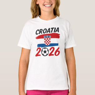 Kroatien 2026 Fußballfan-Design Flaggenfarben T-Shirt