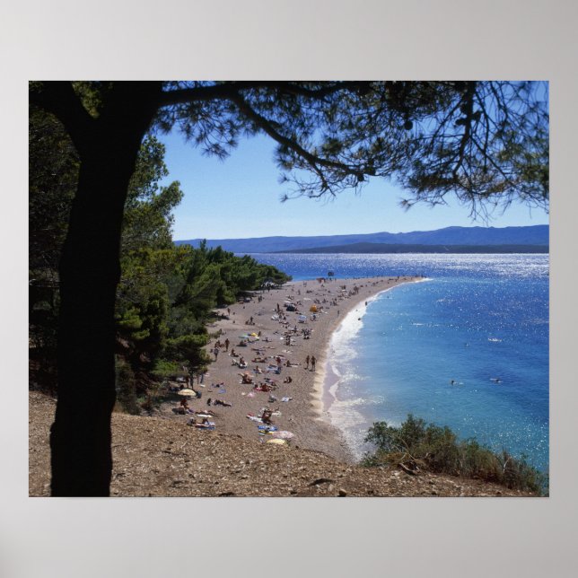 Kroatien, Brac Island, Bol, Golden Cape Beach Poster (Vorne)