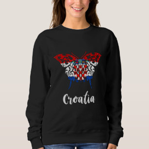 Kroatien Butterfly Kroatische Flagge Kroatische Ro Sweatshirt