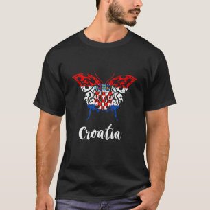 Kroatien Butterfly Kroatische Flagge Kroatische Ro T-Shirt