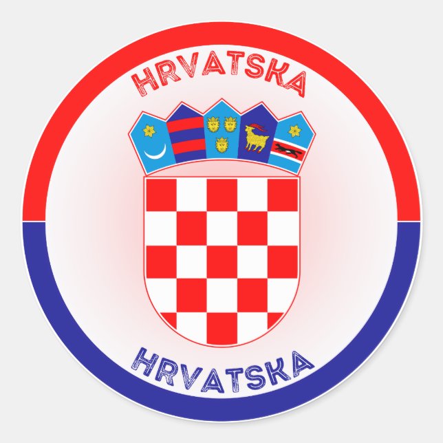 Kroatien - Coat of Arms Circle Shape Runder Aufkleber (Vorderseite)
