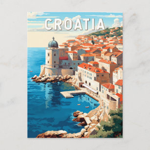 Kroatien Dubrovnik Reisen Vintag Postkarte