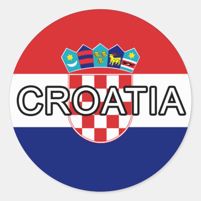 Kroatien Euro-Sticker Runder Aufkleber (Vorderseite)