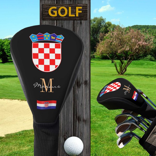 Kroatien & Flag Mit Monogramm Golf Clubs Abdeckung Headcover (Von Creator hochgeladen)