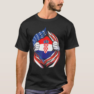 Kroatien-Flagge Amerikaner Stolz Auf Mein Kroatisc T-Shirt