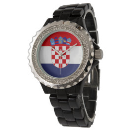 Kroatien-Flagge Armbanduhr