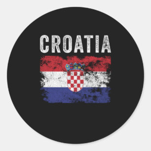 Kroatien-Flagge bedruckt - Kroatische Flagge Runder Aufkleber