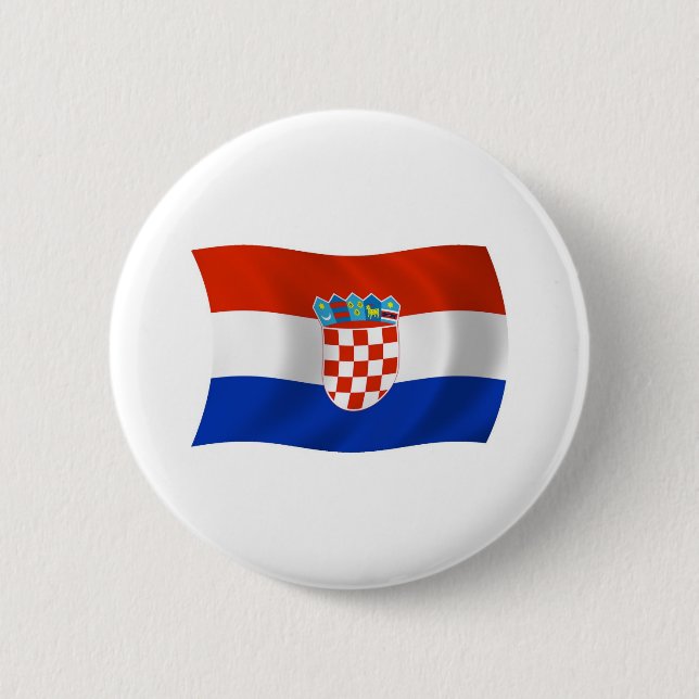 Kroatien-Flagge-Button Button (Vorderseite)