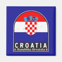 Kroatien-Flagge-Emblem abgenutzt Vintage