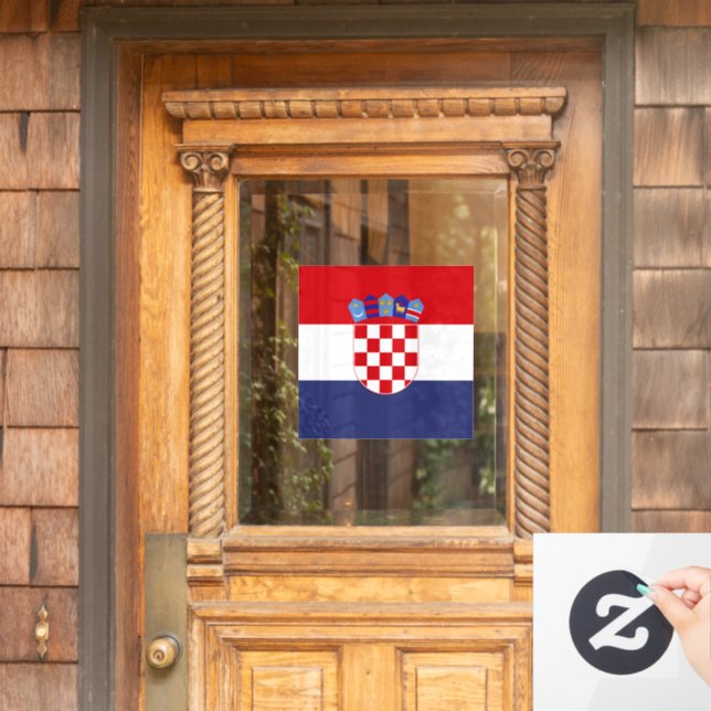 Kroatien-Flagge Fensteraufkleber (Haustür)