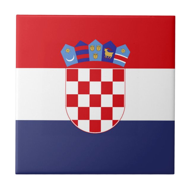Kroatien-Flagge Fliese (Vorderseite)