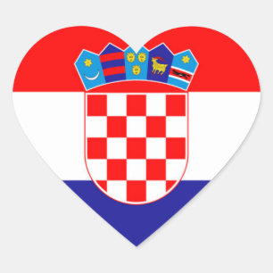 Kroatien-Flagge Herz-Aufkleber