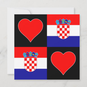 Kroatien Flagge Herz Patriotische Kroatische Gruß Karte