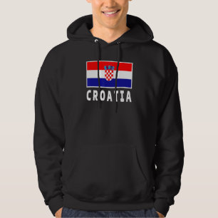 Kroatien-Flagge im Vintage-Stil Retro kroatischer  Hoodie