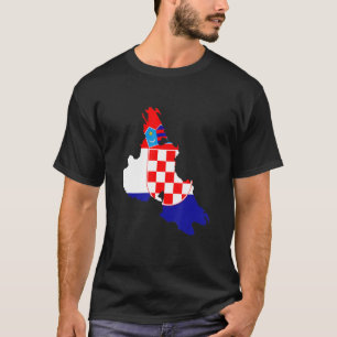 Kroatien-Flagge in Krk Kontur Krk T-Shirt