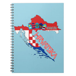 Kroatien Flagge & Karte Notizblock