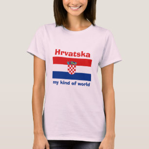 Kroatien Flagge + Karte + Text T - Shirt