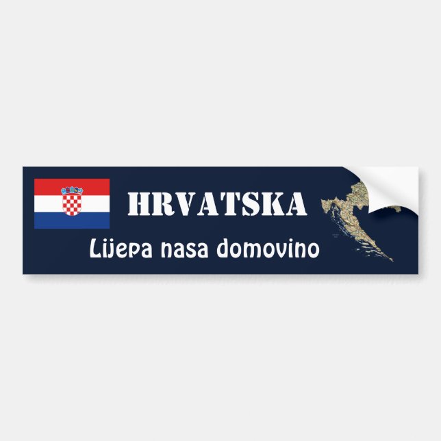 Kroatien-Flagge + Karten-Autoaufkleber Autoaufkleber (Vorne)