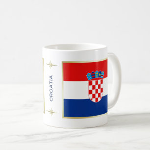 Kroatien-Flagge + Karten-Tasse Kaffeetasse