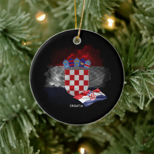 Kroatien-Flagge Keramik Ornament