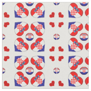 Kroatien Flagge & Kroatien Herz-Mode-Fabrik Stoff