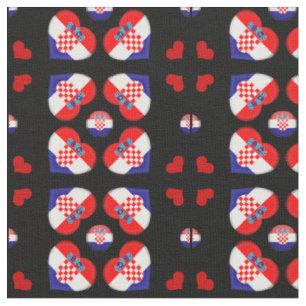 Kroatien Flagge & Kroatien Herz-Mode-Fabrik Stoff