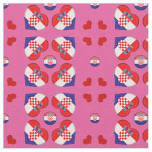 Kroatien Flagge & Kroatien Herz-Mode-Fabrik Stoff