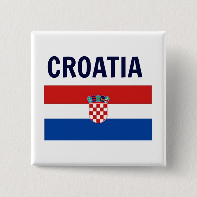 Kroatien - Flagge Kroatiens Button (Vorderseite)