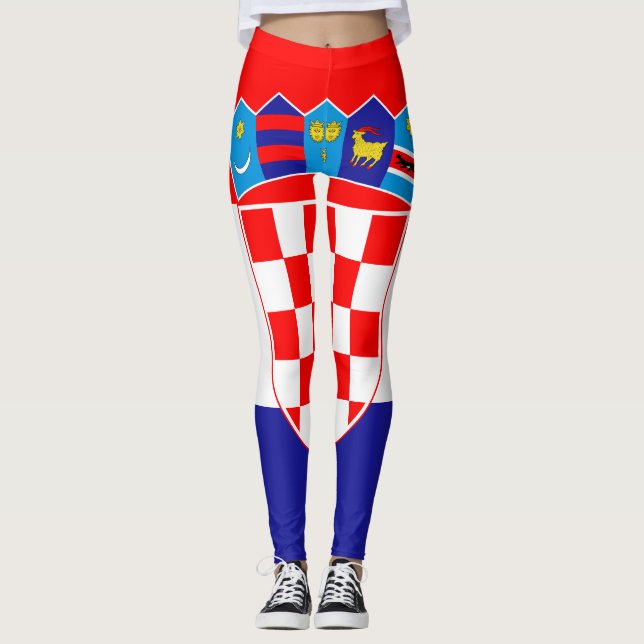 Kroatien-Flagge Leggings (Vorderseite)