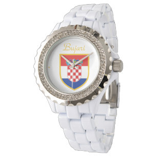 Kroatien-Flagge Personalisiert Armbanduhr