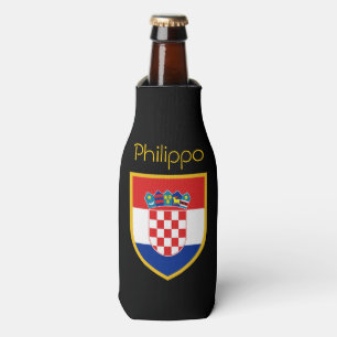 Kroatien-Flagge personalisiert Flaschenkühler