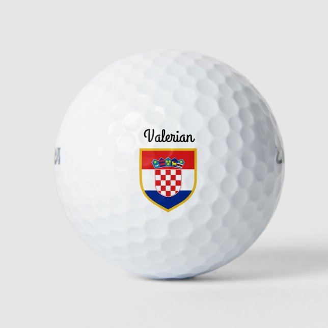 Kroatien-Flagge Personalisiert Golfball (Vorderseite)