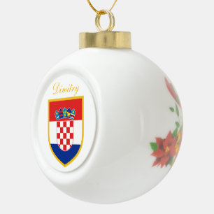 Kroatien-Flagge personalisiert Keramik Kugel-Ornament