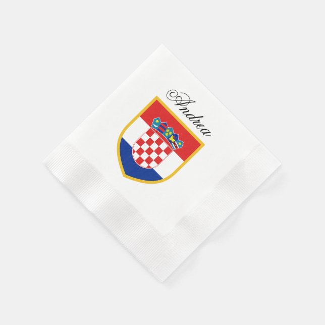 Kroatien-Flagge Personalisiert Serviette (Ecke)