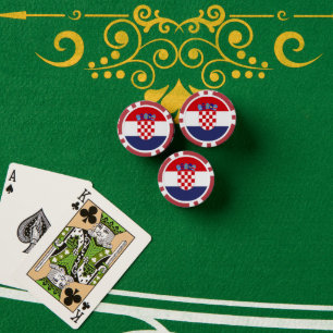 Kroatien-Flagge Pokerchips