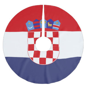 Kroatien-Flagge Polyester Weihnachtsbaumdecke