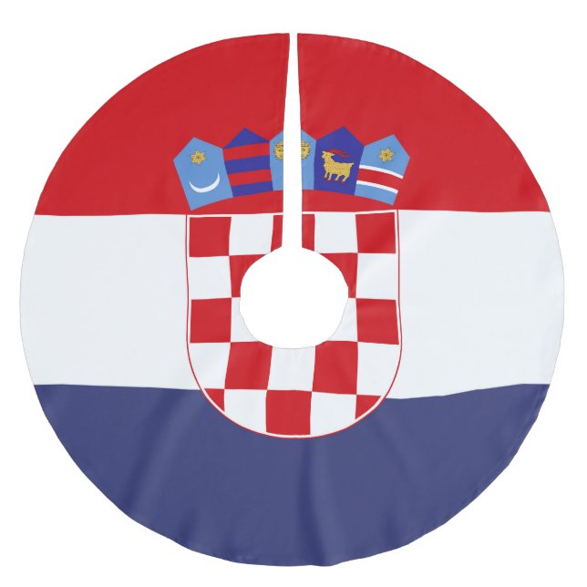 Kroatien-Flagge Polyester Weihnachtsbaumdecke (Vorderseite)