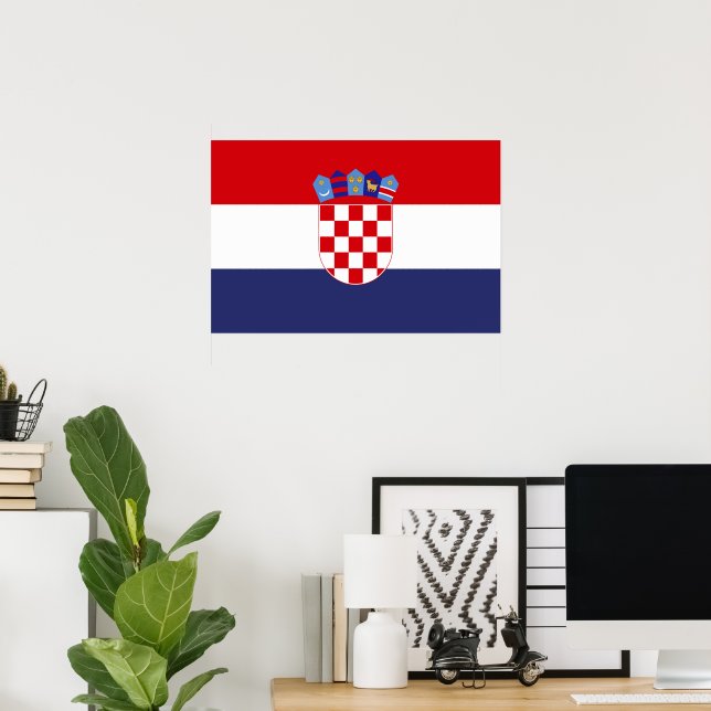 Kroatien-Flagge Poster (Heimbüro)