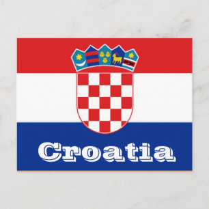 Kroatien-Flagge Postkarte