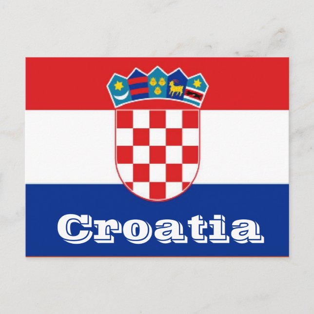 Kroatien-Flagge Postkarte (Vorderseite)