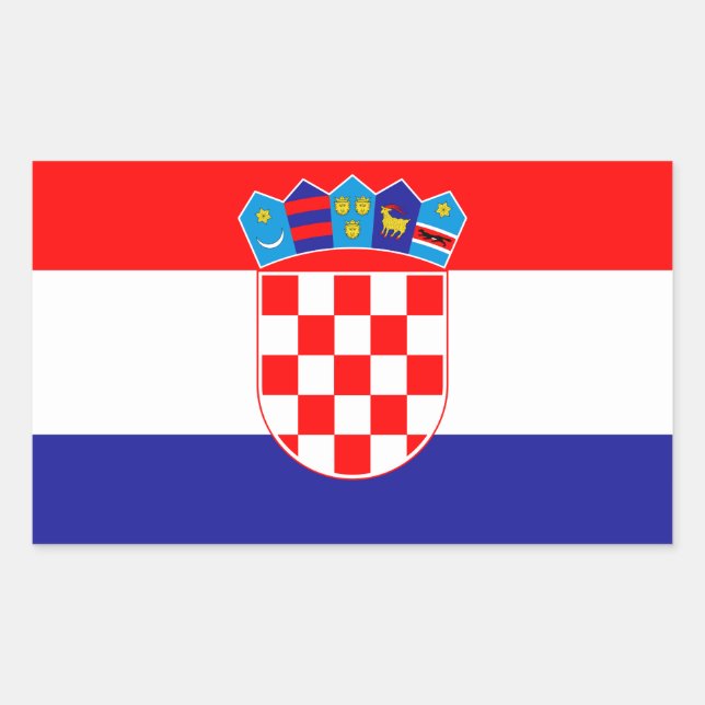 Kroatien-Flagge Rechteckiger Aufkleber (Vorderseite)