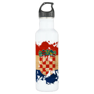 Kroatien-Flagge Trinkflasche